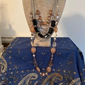 Layered set of two necklaces.  Wear alone of together